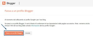 Come ritornare blog Blogspot passa profilo Blogger personale dal profilo Google+